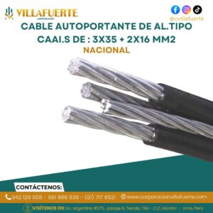 CABLE AUTOPORTANTE DE AL.TIPO CAAI.S DE : 3X35 + 2X16 MM2