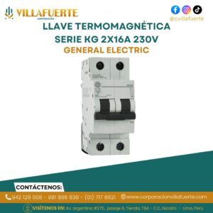 LLAVE TERMOMAGNÉTICA SERIE KG 2X16A 230V GENERAL ELECTRIC