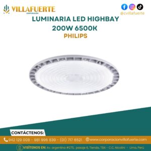 LUMINARIA LED HIGHBAY 200W IP65/ IK07 6500K BY320P LED260/CW PSU 220-240V WB PHILIPS