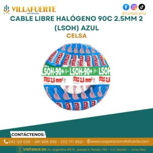Cable Libre halógeno 90c 2.5mm 2 Celsa (Lsoh) azul