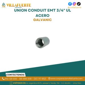 UNION CONDUIT EMT 3/4" UL ACERO