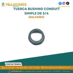 TUERCA BUSHING CONDUIT SIMPLE DE 3/4