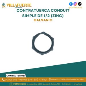 CONTRATUERCA CONDUIT SIMPLE DE 1/2 (ZINC)